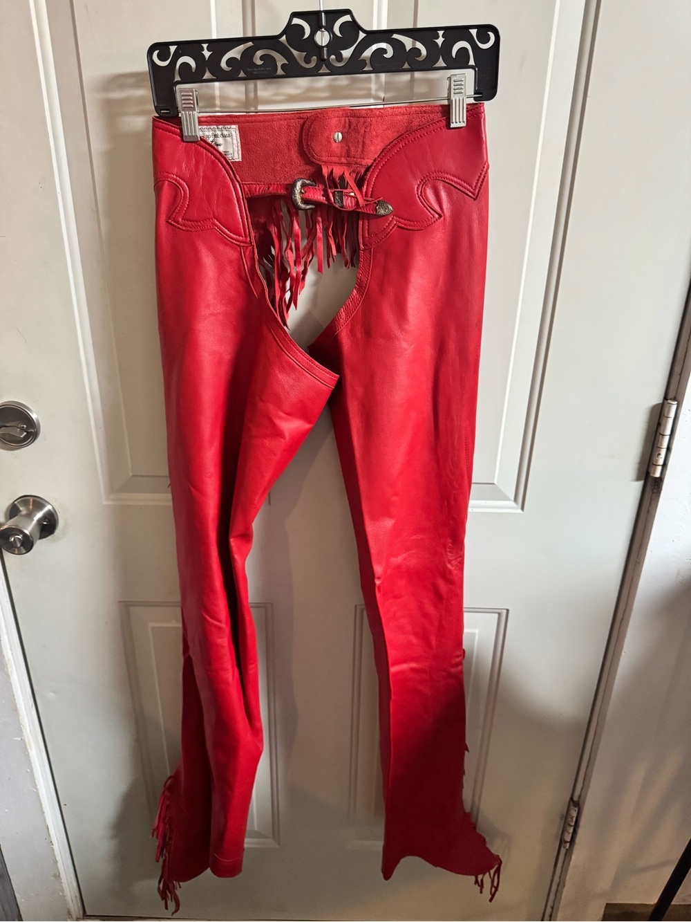 Vintage leather fringed chaps